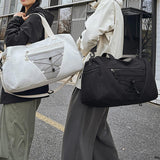 Maxbell Gym Duffle Bag with Shoe Compartment Nylon Gym Equipment for Fitness Workout Black