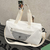 Maxbell Gym Duffle Bag with Shoe Compartment Nylon Gym Equipment for Fitness Workout White