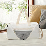 Maxbell Gym Duffle Bag with Shoe Compartment Nylon Gym Equipment for Fitness Workout White