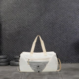 Maxbell Gym Duffle Bag with Shoe Compartment Nylon Gym Equipment for Fitness Workout White