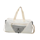 Maxbell Gym Duffle Bag with Shoe Compartment Nylon Gym Equipment for Fitness Workout White