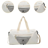 Maxbell Gym Duffle Bag with Shoe Compartment Nylon Gym Equipment for Fitness Workout White