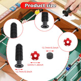 Maxbell 8 Pieces Table Football Replacement Handles with End Caps Nonslip Components Bright Red Footballs