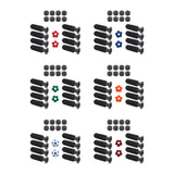 Maxbell 8 Pieces Table Football Replacement Handles with End Caps Nonslip Components Bright Red Footballs