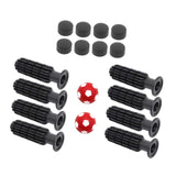 Maxbell 8 Pieces Table Football Replacement Handles with End Caps Nonslip Components Bright Red Footballs