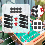 Maxbell 8 Pieces Table Football Replacement Handles with End Caps Nonslip Components Bright Red Footballs