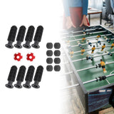 Maxbell 8 Pieces Table Football Replacement Handles with End Caps Nonslip Components Bright Red Footballs