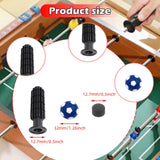 Maxbell 8 Pieces Table Football Replacement Handles with End Caps Nonslip Components Dark Blue Footballs