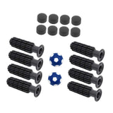 Maxbell 8 Pieces Table Football Replacement Handles with End Caps Nonslip Components Dark Blue Footballs