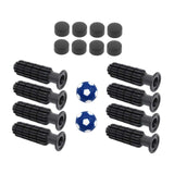 Maxbell 8 Pieces Table Football Replacement Handles with End Caps Nonslip Components Dark Blue Footballs