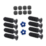 Maxbell 8 Pieces Table Football Replacement Handles with End Caps Nonslip Components Dark Blue Footballs