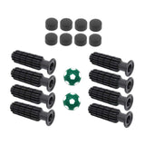 Maxbell 8 Pieces Table Football Replacement Handles with End Caps Nonslip Components Green Footballs