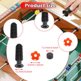 Maxbell 8 Pieces Table Football Replacement Handles with End Caps Nonslip Components Orange Footballs