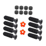 Maxbell 8 Pieces Table Football Replacement Handles with End Caps Nonslip Components Orange Footballs
