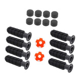 Maxbell 8 Pieces Table Football Replacement Handles with End Caps Nonslip Components Orange Footballs
