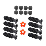 Maxbell 8 Pieces Table Football Replacement Handles with End Caps Nonslip Components Orange Footballs