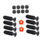 Maxbell 8 Pieces Table Football Replacement Handles with End Caps Nonslip Components Orange Footballs