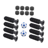 Maxbell 8 Pieces Table Football Replacement Handles with End Caps Nonslip Components Light Blue Footballs