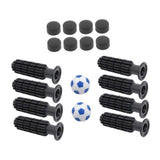 Maxbell 8 Pieces Table Football Replacement Handles with End Caps Nonslip Components Light Blue Footballs