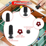 Maxbell 8 Pieces Table Football Replacement Handles with End Caps Nonslip Components Dark Red Footballs