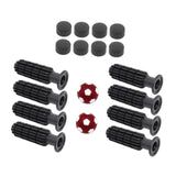 Maxbell 8 Pieces Table Football Replacement Handles with End Caps Nonslip Components Dark Red Footballs