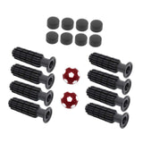 Maxbell 8 Pieces Table Football Replacement Handles with End Caps Nonslip Components Dark Red Footballs