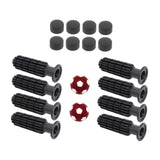 Maxbell 8 Pieces Table Football Replacement Handles with End Caps Nonslip Components Dark Red Footballs