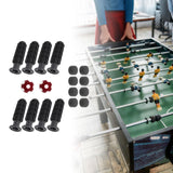 Maxbell 8 Pieces Table Football Replacement Handles with End Caps Nonslip Components Dark Red Footballs
