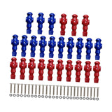 Maxbell 26 Pieces Table Soccer Men Players Repair Parts Football Machine Accessories Red Blue