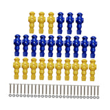 Maxbell 26 Pieces Table Soccer Men Players Repair Parts Football Machine Accessories Blue Yellow