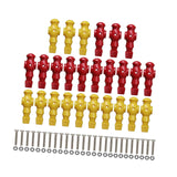 Maxbell 26 Pieces Table Soccer Men Players Repair Parts Football Machine Accessories Red Yellow