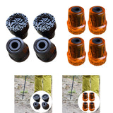 Maxbell 4x Trekking Pole Tips Accessories Compact Sturdy Replacement Feet Protectors Black