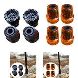 Maxbell 4x Trekking Pole Tips Accessories Compact Sturdy Replacement Feet Protectors Black