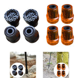 Maxbell 4x Trekking Pole Tips Accessories Compact Sturdy Replacement Feet Protectors Black