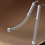 Maxbell 2 Pieces Battle Ropes Spring Bar for Indoor Outdoor and Office Strength Training gray