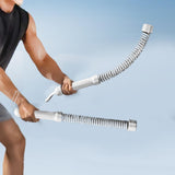 Maxbell 2 Pieces Battle Ropes Spring Bar for Indoor Outdoor and Office Strength Training gray