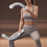 Maxbell 2 Pieces Battle Ropes Spring Bar for Indoor Outdoor and Office Strength Training gray