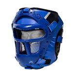 Maxbell Boxing Face Cover Face Guard Gym Protective Gear Karate Sparring Face Shield Blue
