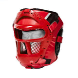 Maxbell Boxing Face Cover Face Guard Gym Protective Gear Karate Sparring Face Shield Red