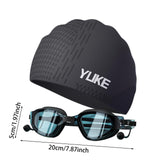 Maxbell Swim Goggles & Swim Cap Set Eyewear Comfortable Lightweight Swimming Goggles Black