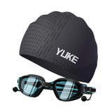 Maxbell Swim Goggles & Swim Cap Set Eyewear Comfortable Lightweight Swimming Goggles Black