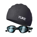 Maxbell Swim Goggles & Swim Cap Set Eyewear Comfortable Lightweight Swimming Goggles Black