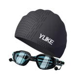 Maxbell Swim Goggles & Swim Cap Set Eyewear Comfortable Lightweight Swimming Goggles Black