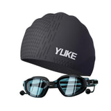 Maxbell Swim Goggles & Swim Cap Set Eyewear Comfortable Lightweight Swimming Goggles Black