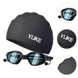 Maxbell Swim Goggles & Swim Cap Set Eyewear Comfortable Lightweight Swimming Goggles Black