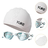 Maxbell Swim Goggles & Swim Cap Set Eyewear Comfortable Lightweight Swimming Goggles White