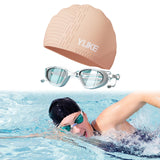 Maxbell Swim Goggles & Swim Cap Set Eyewear Comfortable Lightweight Swimming Goggles Light Orange