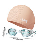 Maxbell Swim Goggles & Swim Cap Set Eyewear Comfortable Lightweight Swimming Goggles Light Orange