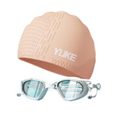 Maxbell Swim Goggles & Swim Cap Set Eyewear Comfortable Lightweight Swimming Goggles Light Orange