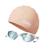 Maxbell Swim Goggles & Swim Cap Set Eyewear Comfortable Lightweight Swimming Goggles Light Orange